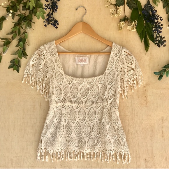 Stone Cold Fox White Lace Lapis Blouse - Picture 2 of 8